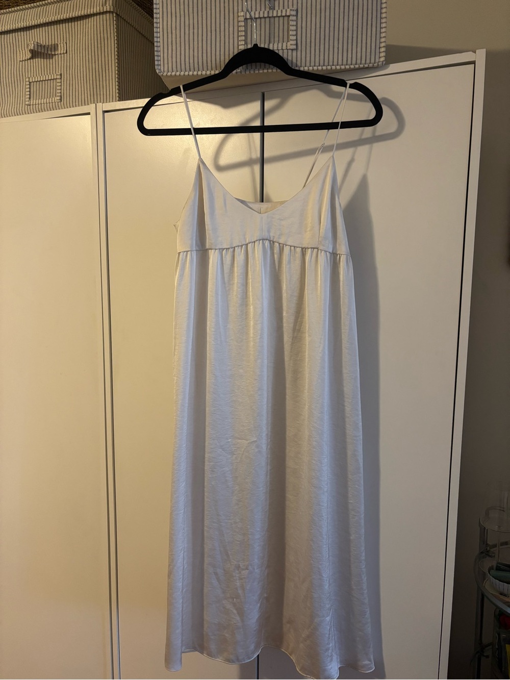 Aritizia Wilfred White Satin Slip Dress